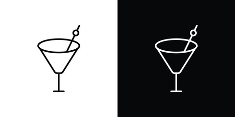 Cocktail icon - stroke design. pixel perfect editable line icons