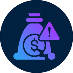 Insolvency  icon for bankruptcy , website, application, printing, document, poster design, etc