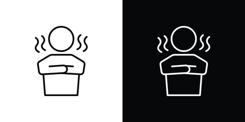 Cold human icon - stroke design. pixel perfect editable line icons