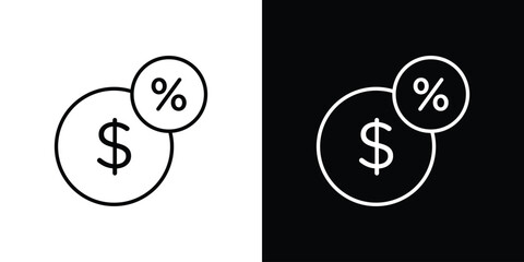 Commission icon - stroke design. pixel perfect editable line icons