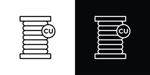 Copper icon - stroke design. pixel perfect editable line icons