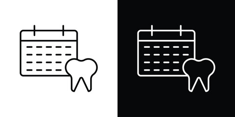 Dental appsointment icon - stroke design. pixel perfect editable line icons