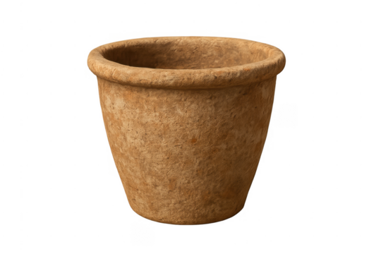 Empty terracotta pot ready for gardening endeavors