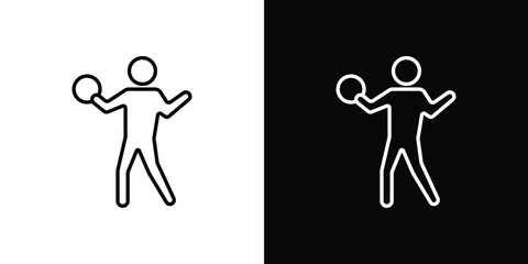 Dodgeball icon - stroke design. pixel perfect editable line icons