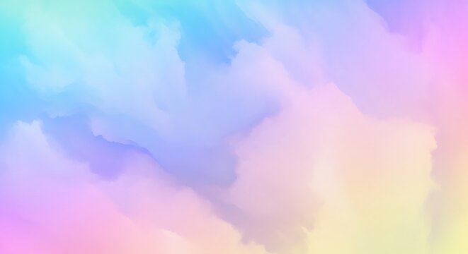 Soft pastel watercolor wash background with blended hues of blue pink and yellow