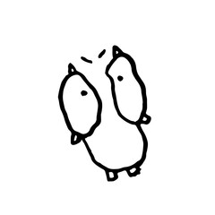 Cute Expressive Doodle Character in Simple Line Art – Minimalist Cartoon Icon