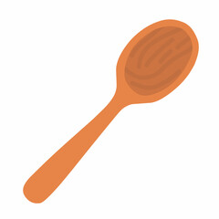 Wooden Spoon in Flat Style for Cooking and Culinary Illustration