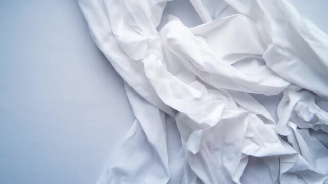 Crumpled white fabric texture abstract background clean design