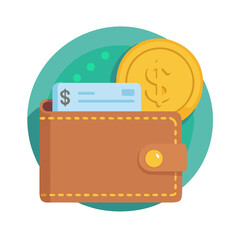 Wallet with Dollar Coin Icon