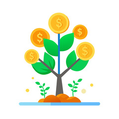 Business Growth Tree Icon
