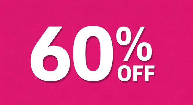 Massive 60% discount alert grab incredible savings now on vibrant pink background for your next big promotion