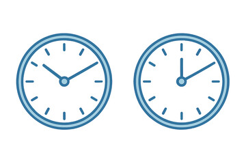 Two analog clocks displaying different times side by side for comparison