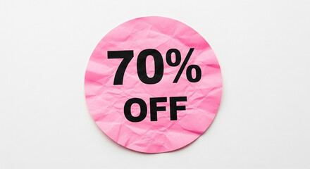 Grab amazing deals with this eye catching 70% off sale sticker, perfect for any retail promotion or marketing campaign to boost customer interest and drive sales.