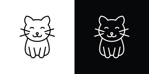 Kitten icon - stroke design. pixel perfect editable line icons