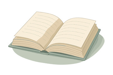 Open blank notebook with dotted pages and light green cover