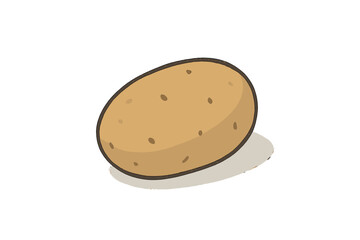 Simple brown potato vegetable isolated on white background