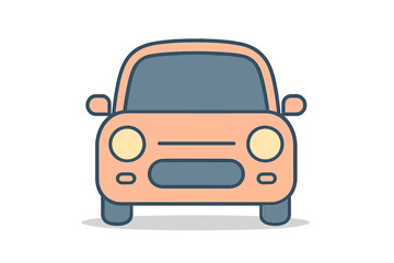 Simple front view icon of a small passenger automobile