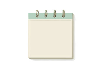 Blank spiral bound notepad with mint green top and metal rings