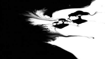 Abstract Black and White Ink Drop Transition Effect Video.
