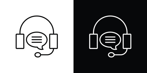 Online support icon - stroke design. pixel perfect editable line icons