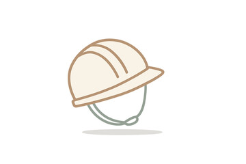 Construction safety hard hat icon with adjustable chin strap