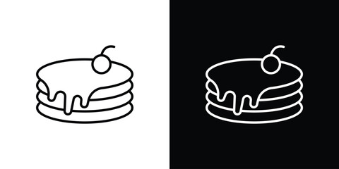Pancake icon - stroke design. pixel perfect editable line icons
