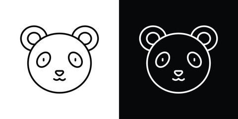 Panda bear icon - stroke design. pixel perfect editable line icons