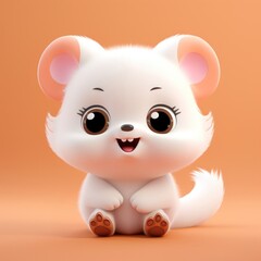 Fototapeta premium Cute animal plush toy representation.