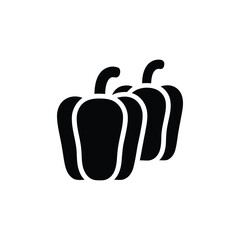 Two bell pepper vegetable icons in simple flat black design style