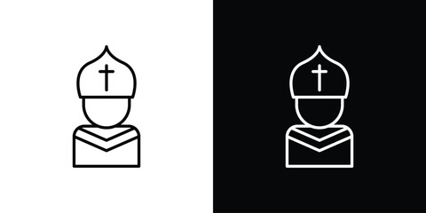 Pope icon - stroke design. pixel perfect editable line icons