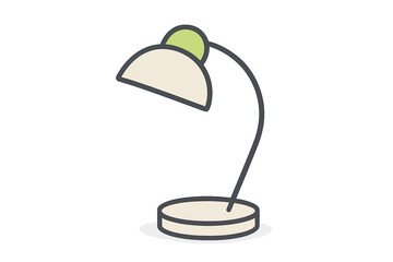 Minimalist desk lamp with curved arm and round base