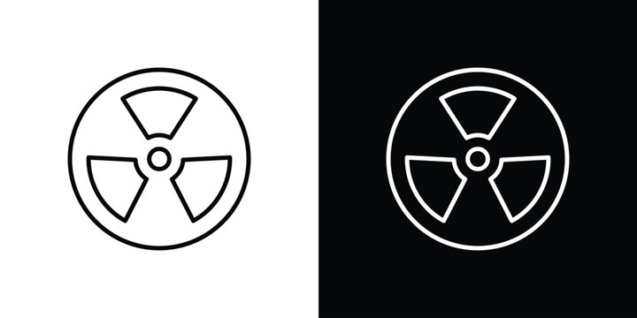 Radioactive icon - stroke design. pixel perfect editable line icons