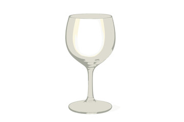 Empty clear wine glass isolated on white background studio shot