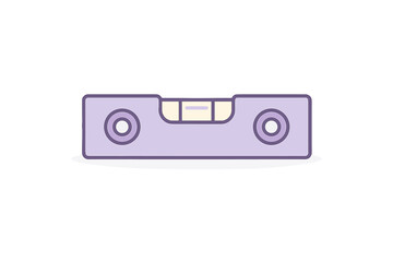 Simple purple spirit level tool icon for construction and measurement
