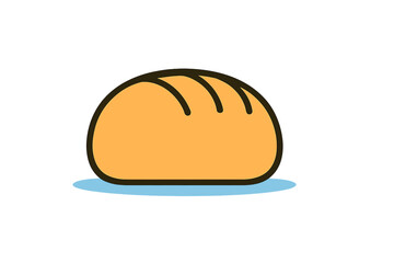 Stylized cartoon loaf of bread icon with subtle shadow