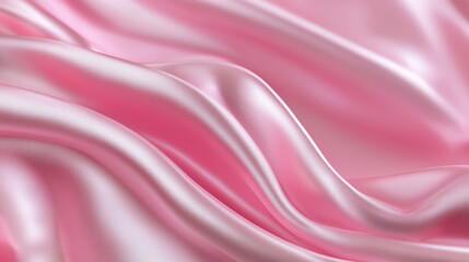 Obraz premium Soft pink silk fabric with smooth folds and glossy texture. 