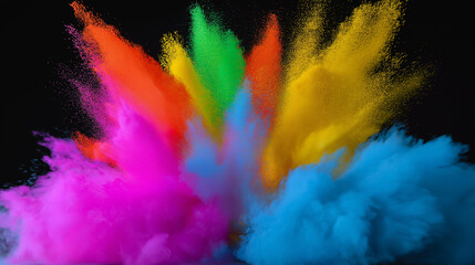 Vibrant multicolor smoke explosion with dynamic cloud-like formations and vivid hues.
