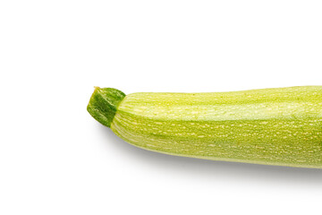 Fresh green zucchini on white background