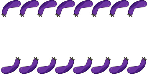 Eggplant Frame template design. Vector illustration of ideal eggplant Frame with Empty space for text. Eggplant Frame isolated transparent ideal for autumn harvest banner. EPS 10