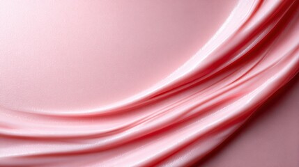 An elegant display of soft pink satin fabric draped gracefully, highlighting its luxurious texture and sheen, creating a sophisticated aesthetic suitable for various settings.