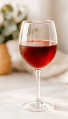 Italian Thanksgiving Glass of Red Wine in Soft Light