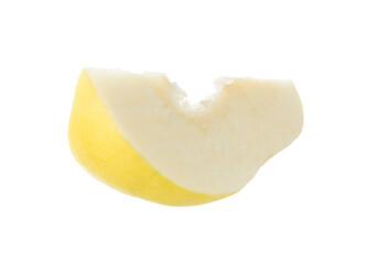 Piece of fresh ripe quince isolated on white
