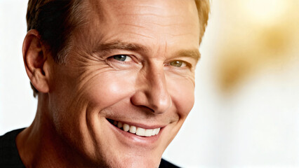 Head shot portrait of a mature smiling man