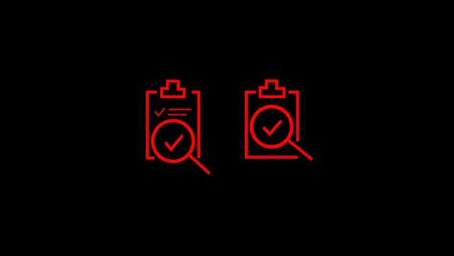 “Minimal line style clipboard checklist icons with check marks and magnifyingrepresenting task completion, approval, audit, inspection, evaluation, productivity and project management.”