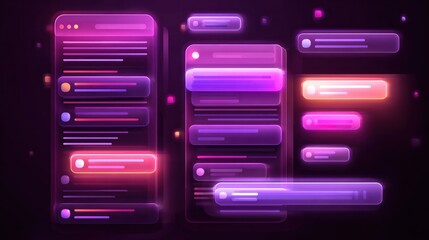 Digital Learning Platform Interface Designed With Glowing Elements and a Minimal Style for an Engaging User Experience