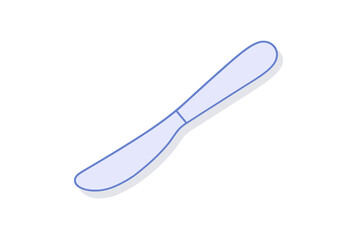Stylized butter spreader knife icon with soft shadow effect