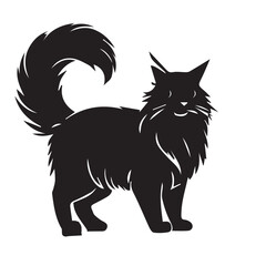 Adorable Domestic Cat Sitting and Looking Curiously at Camera