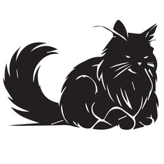 Adorable Domestic Cat Sitting and Looking Curiously at Camera