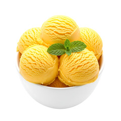 Mango Ice Cream in White Cup