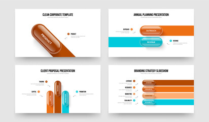 Service Review One Two Three Four Step Infographic Presentation Layout Vector Illustration Set. Digital Strategy 1 2 3 4 Option Diagram Frame Template Bundle.